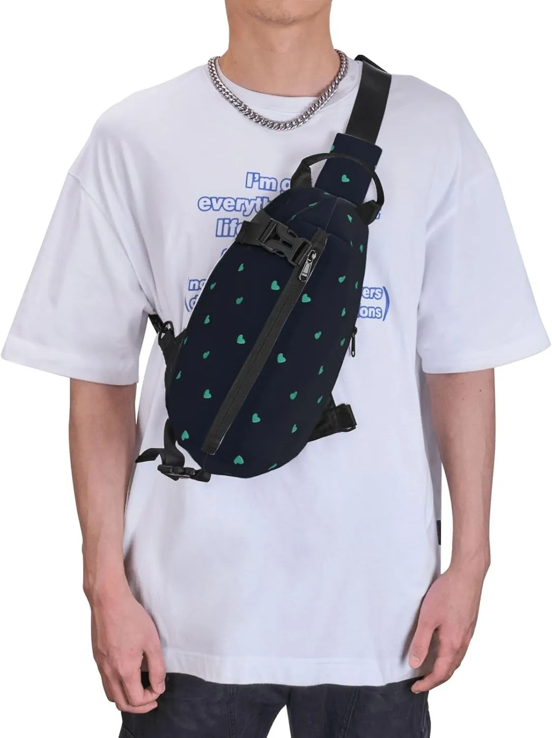 Polyester Fiber Waterproof Waist Bag -Backpack 4 Pocket Compartments Ideal for Outdoor Activities Lovely blue background
