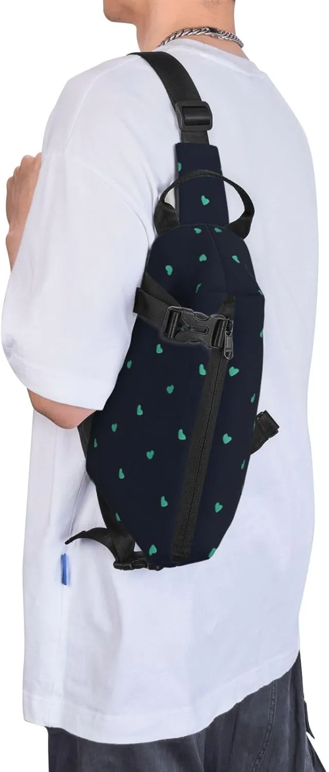 Polyester Fiber Waterproof Waist Bag -Backpack 4 Pocket Compartments Ideal for Outdoor Activities Lovely blue background