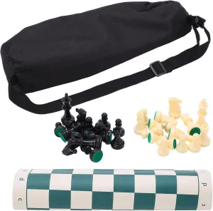 Portable Chess Set, Travel Board Games Folding Roll up Chess Game Combination Sets Pieces with Storage Bag Foldable Teen Gifts Family Mind Sharpening Educational for 2 Player Adults Beginner