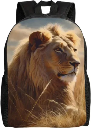 Prairie Lion Cute Backpack Waterproof Lightweight Casual Backpack One Size Daypack Travel Laptop Bag For Men Women
