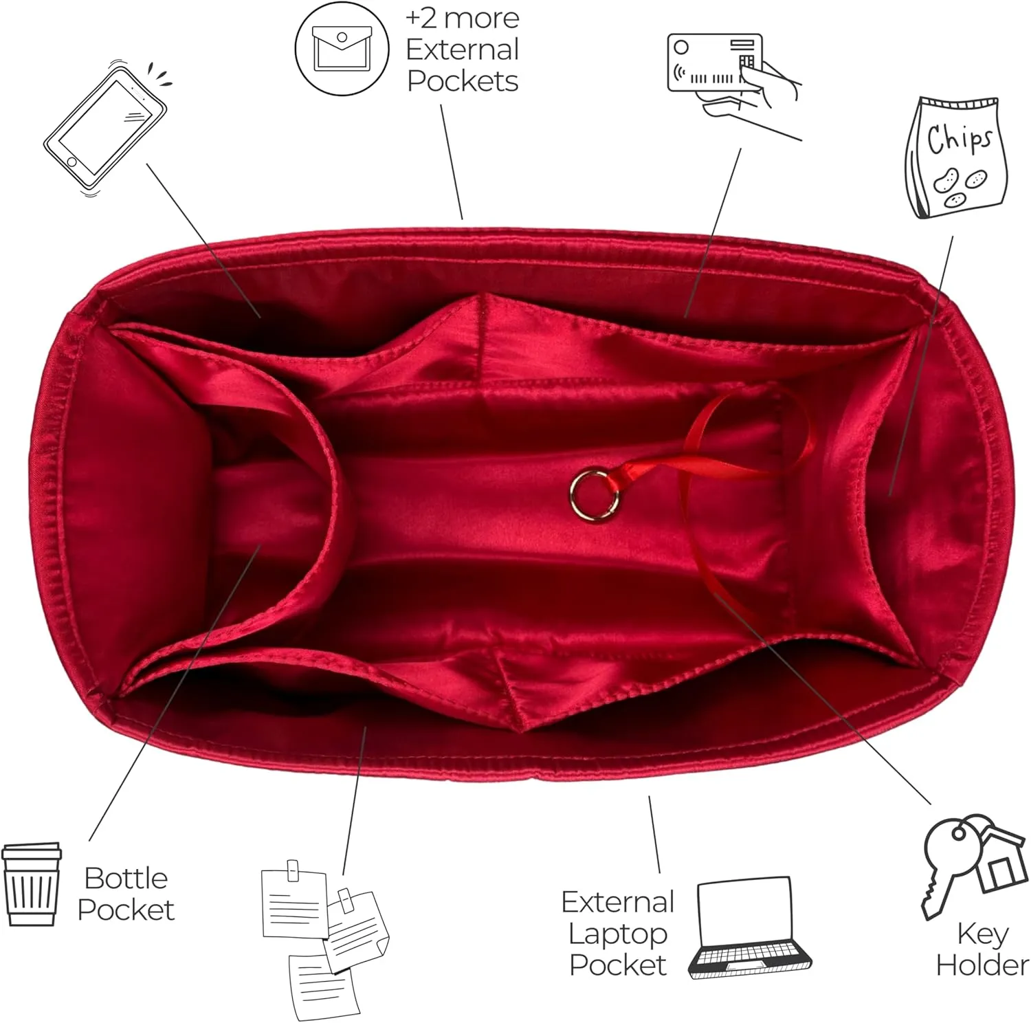Premium Purse Organizer compatible with Lv Low Key Hobo MM Insert - Handmade Soft Silk Bag Organizer, Perfect fit for PM/MM Cabas Tote (Camel, For Low Key Hobo MM)