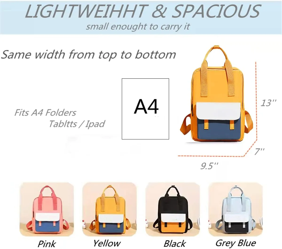 Preschool Backpack Kindergarten Little Toddler School Backpacks for Boys and Girls with portable-(015/Yellow)