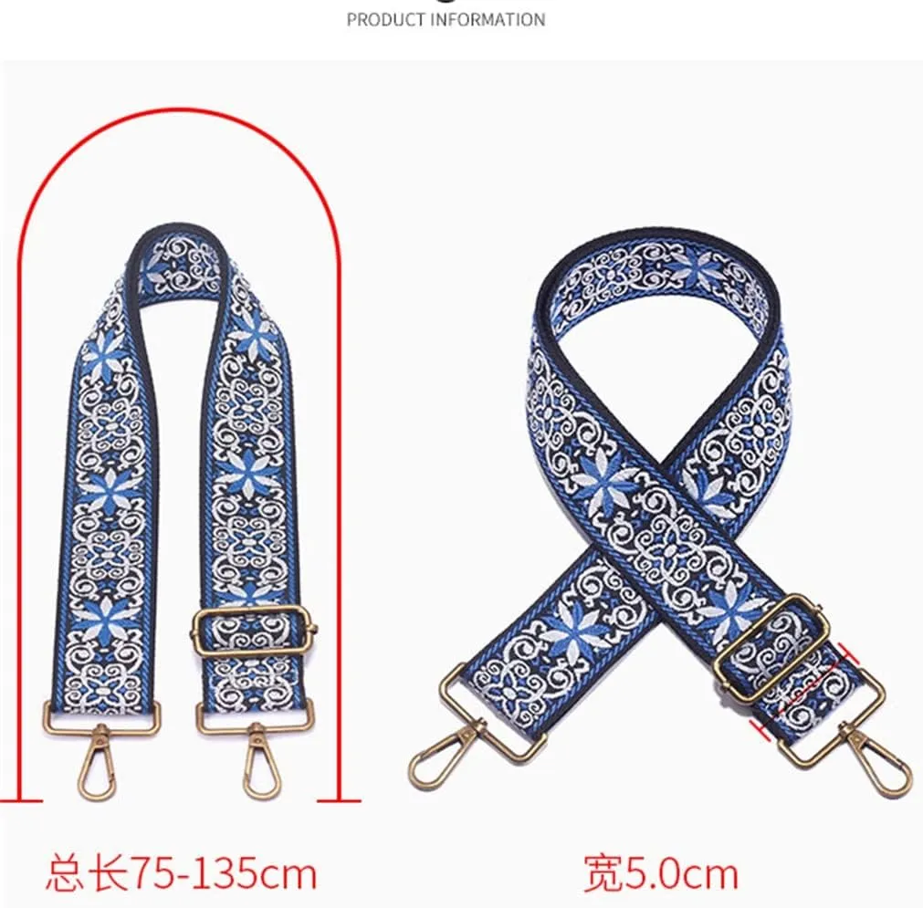 Printed Wide Shoulder Bag With Canvas Crossbody Replacement Straps Adjustable Straps Embroidered Strap Accessories