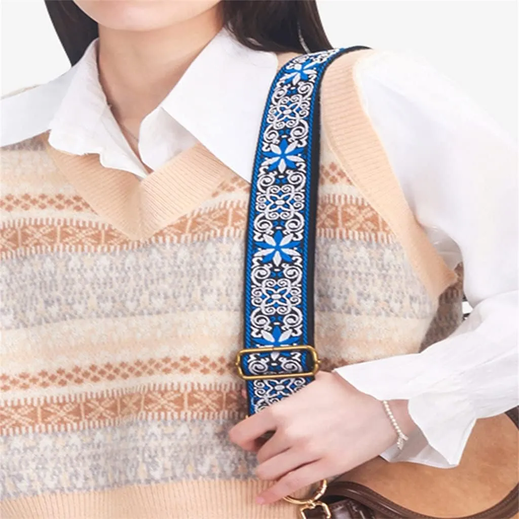 Printed Wide Shoulder Bag With Canvas Crossbody Replacement Straps Adjustable Straps Embroidered Strap Accessories