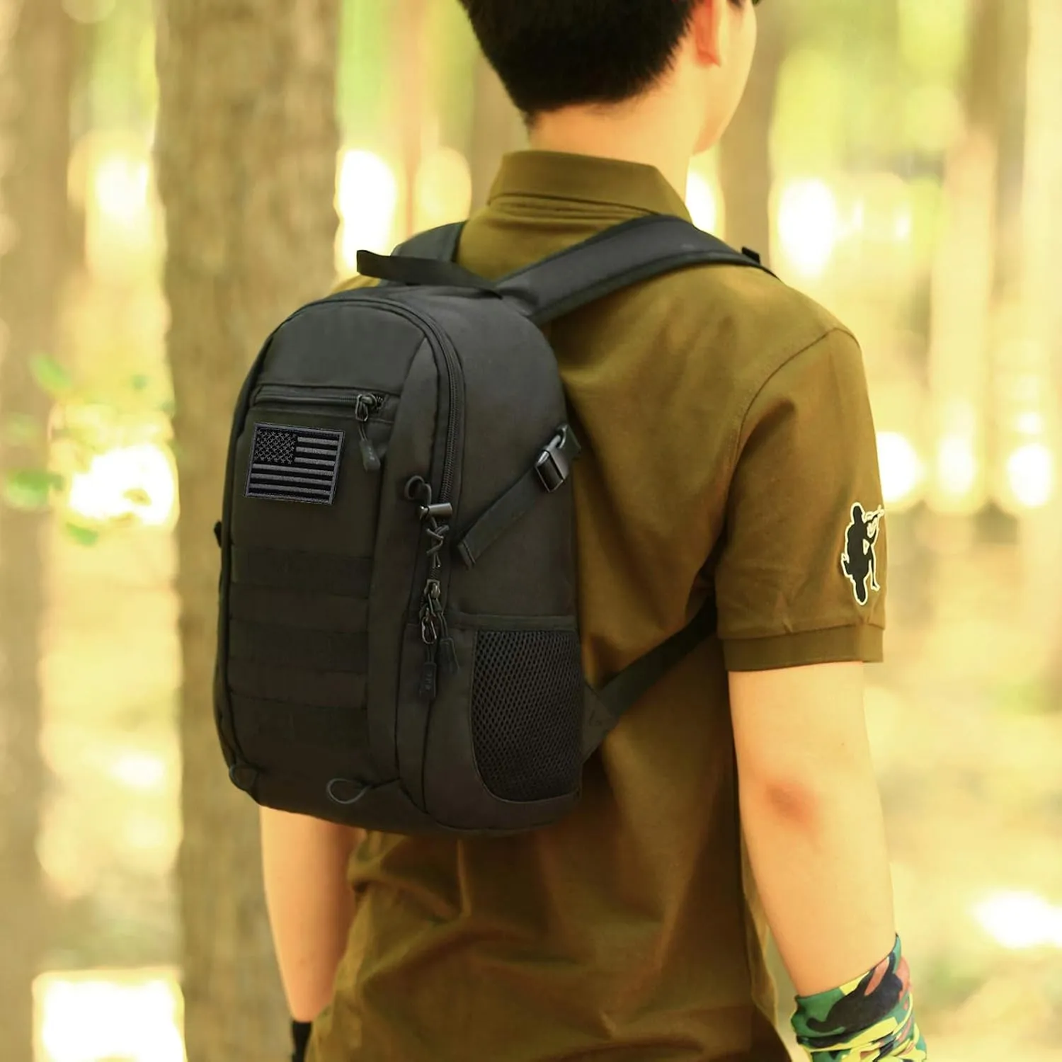 Protector Plus Small Tactical Backpack Military Daypack Army Assault Pack (Patch Included)