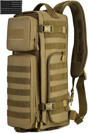 Protector Plus Tactical Sling Bag Military MOLLE Crossbody Pack (Patch Included)
