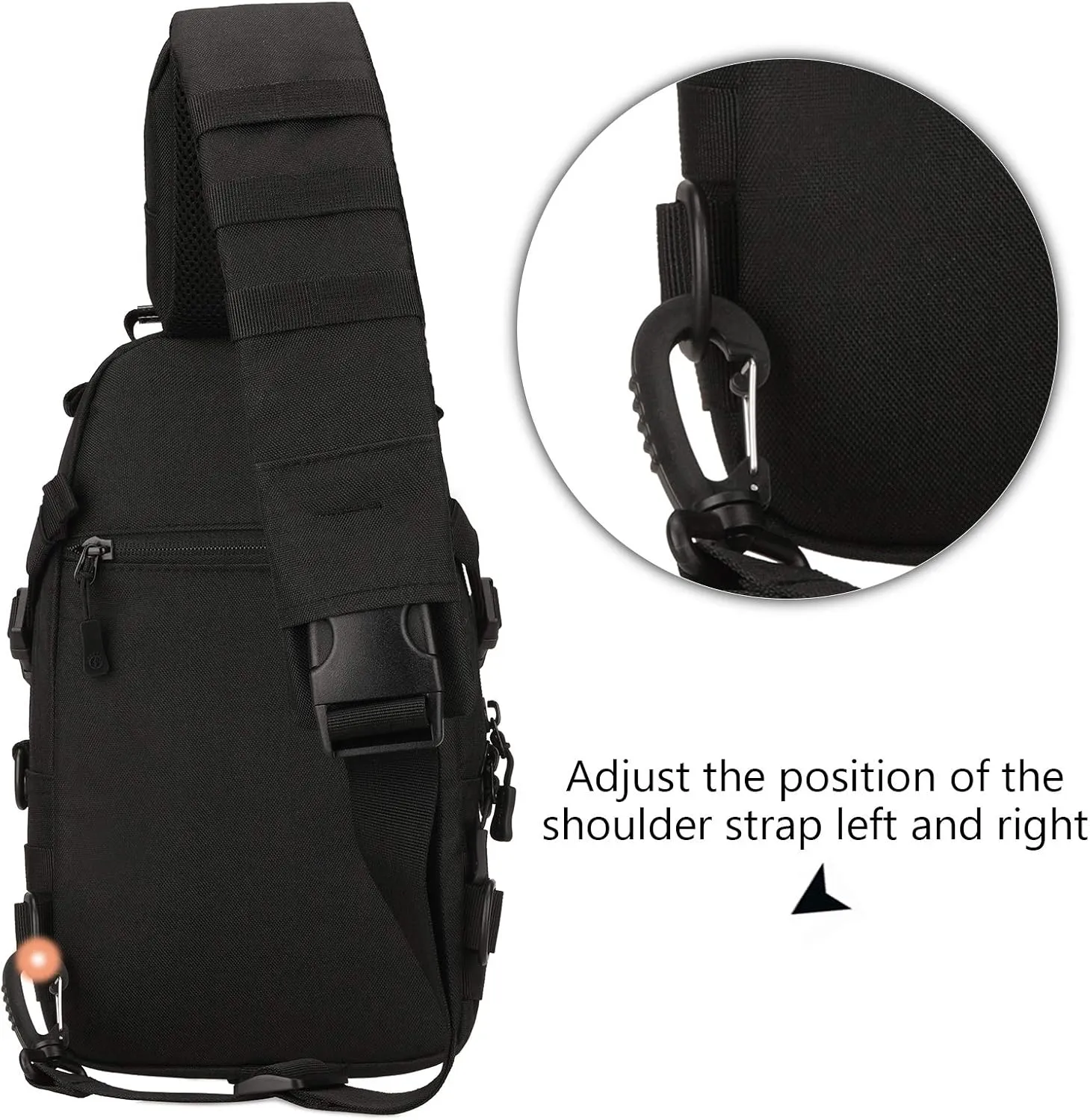 Protector Plus Tactical Sling Bag Military MOLLE Crossbody Packs Chest Shoulder Backpack (Patch Included)