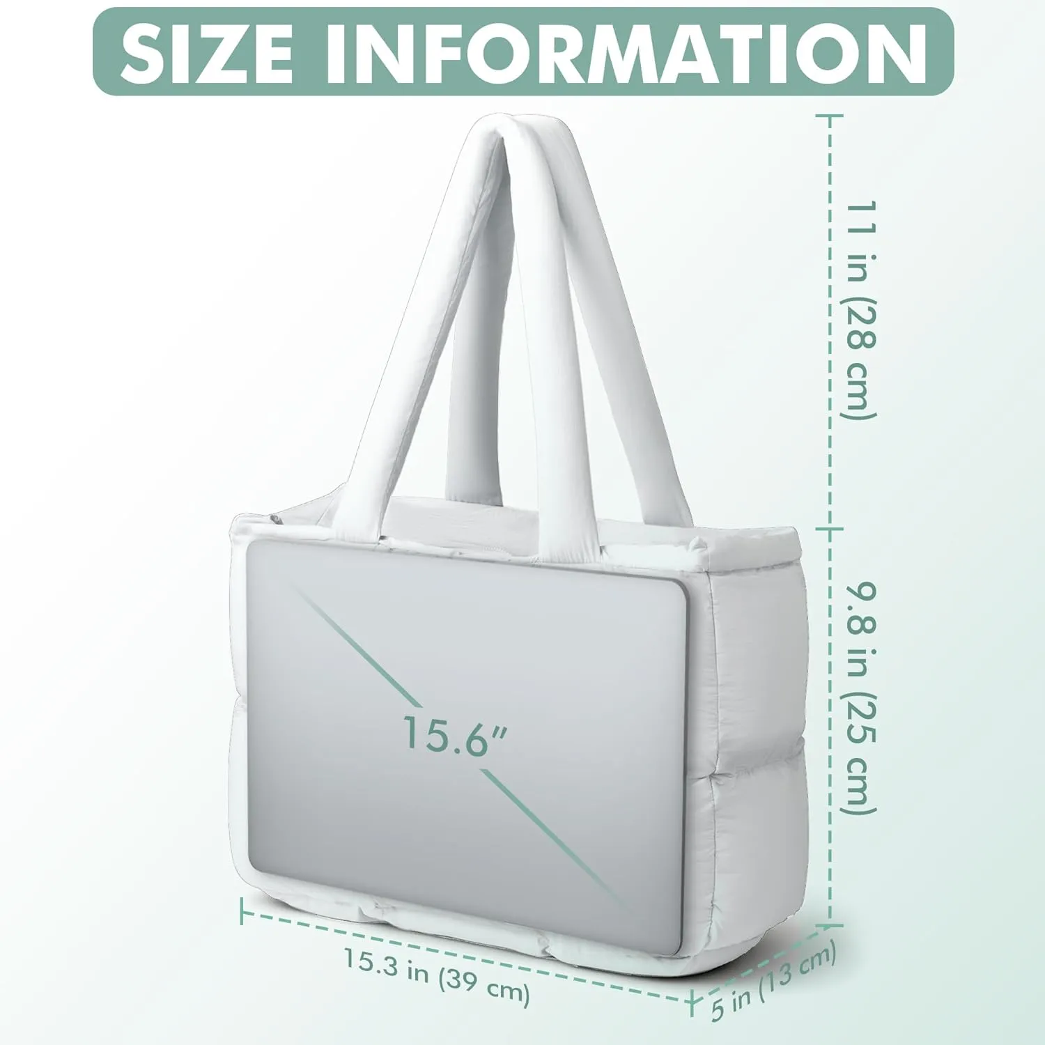 Puffer Tote Bag for Women, Large Quilted Puffy Handbag Lightweight Satchel Purse for Work Travel Gym Shop