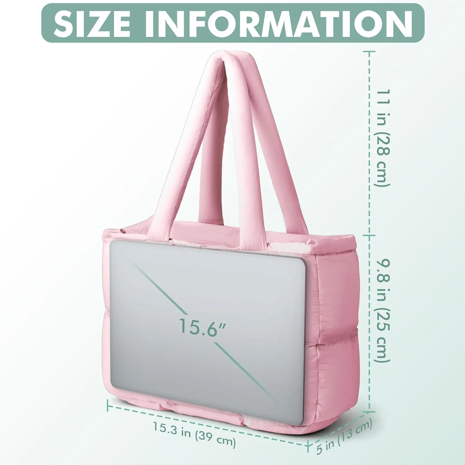Puffer Tote Bag for Women, Large Quilted Puffy Handbag Lightweight Satchel Purse for Work Travel Gym Shop