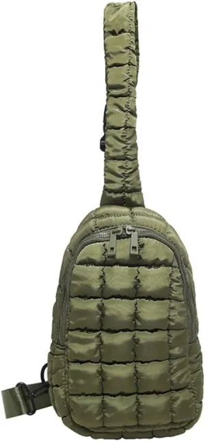 Puffy Crossbody Bag For Women Nylon Handbag Puffer Tote Bags Chest Bag Shoulder Purse Quilted Sling Bag Travel Hiking 2024