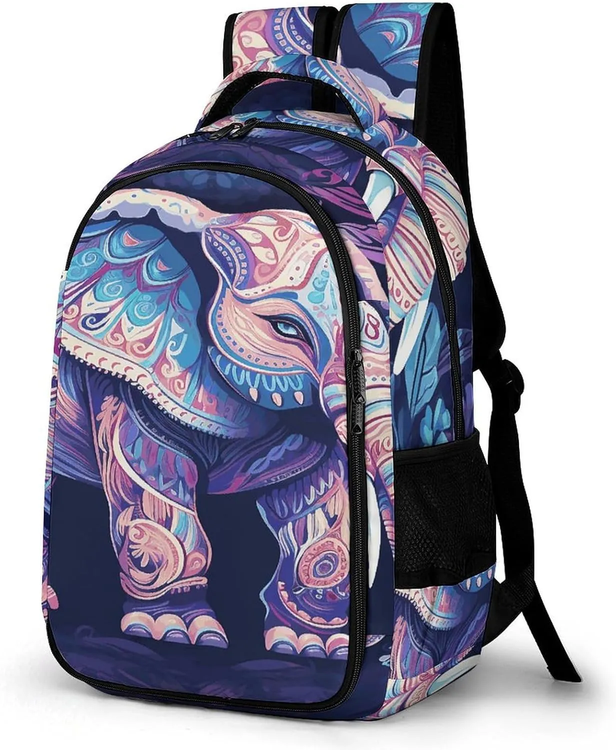 Purple Elephant Travel Backpack Adjustable Computer Bag Casual Travel Daypack Satchel Backpack Unisex