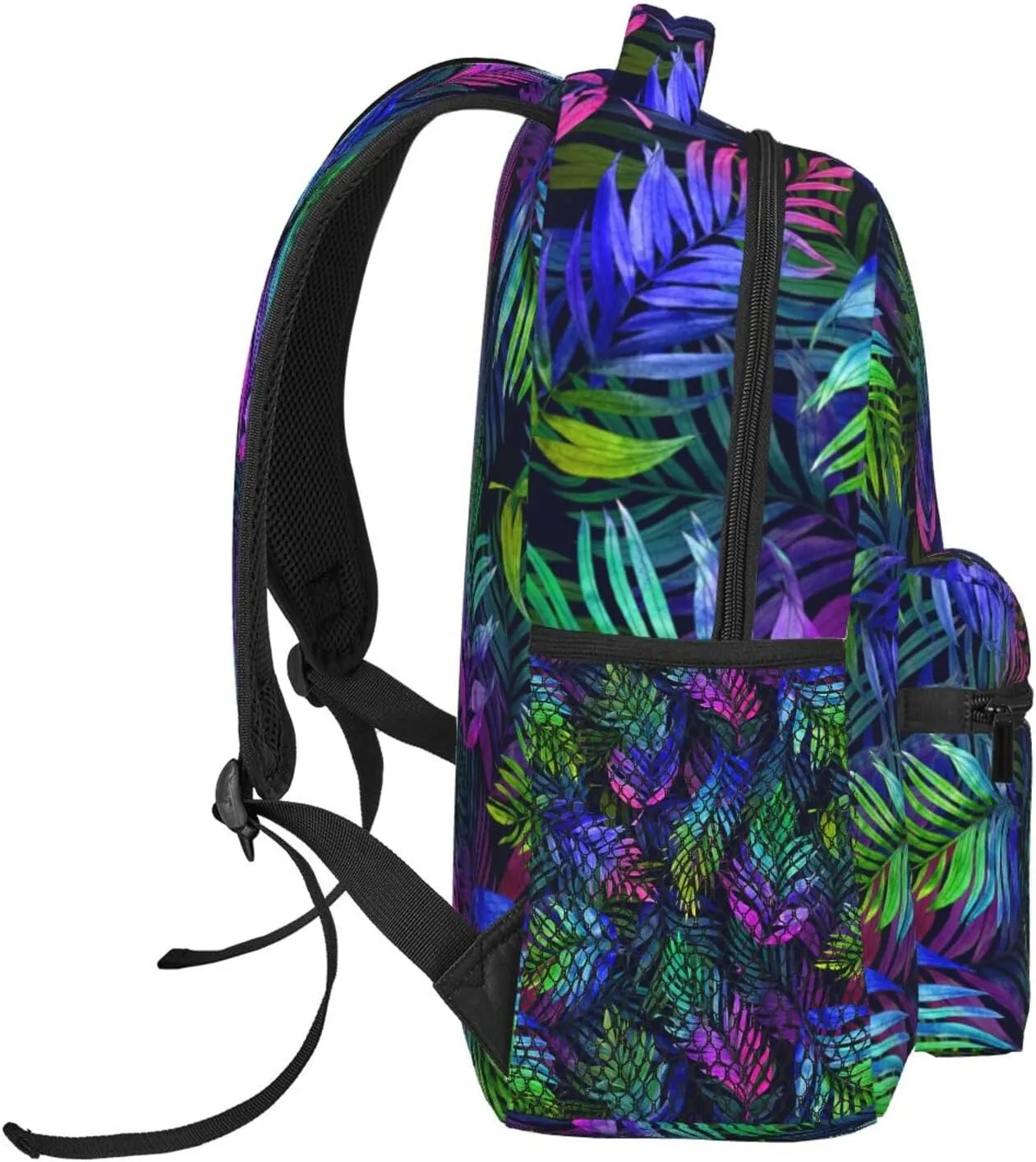 Purple Tropical Watercolor Palm Leaves Casual Backpack Travel Laptop Backpacks Lightweight Daypack Large Capacity Rucksack Notebook Bags Business Work Bag for Yoga Beach Hiking