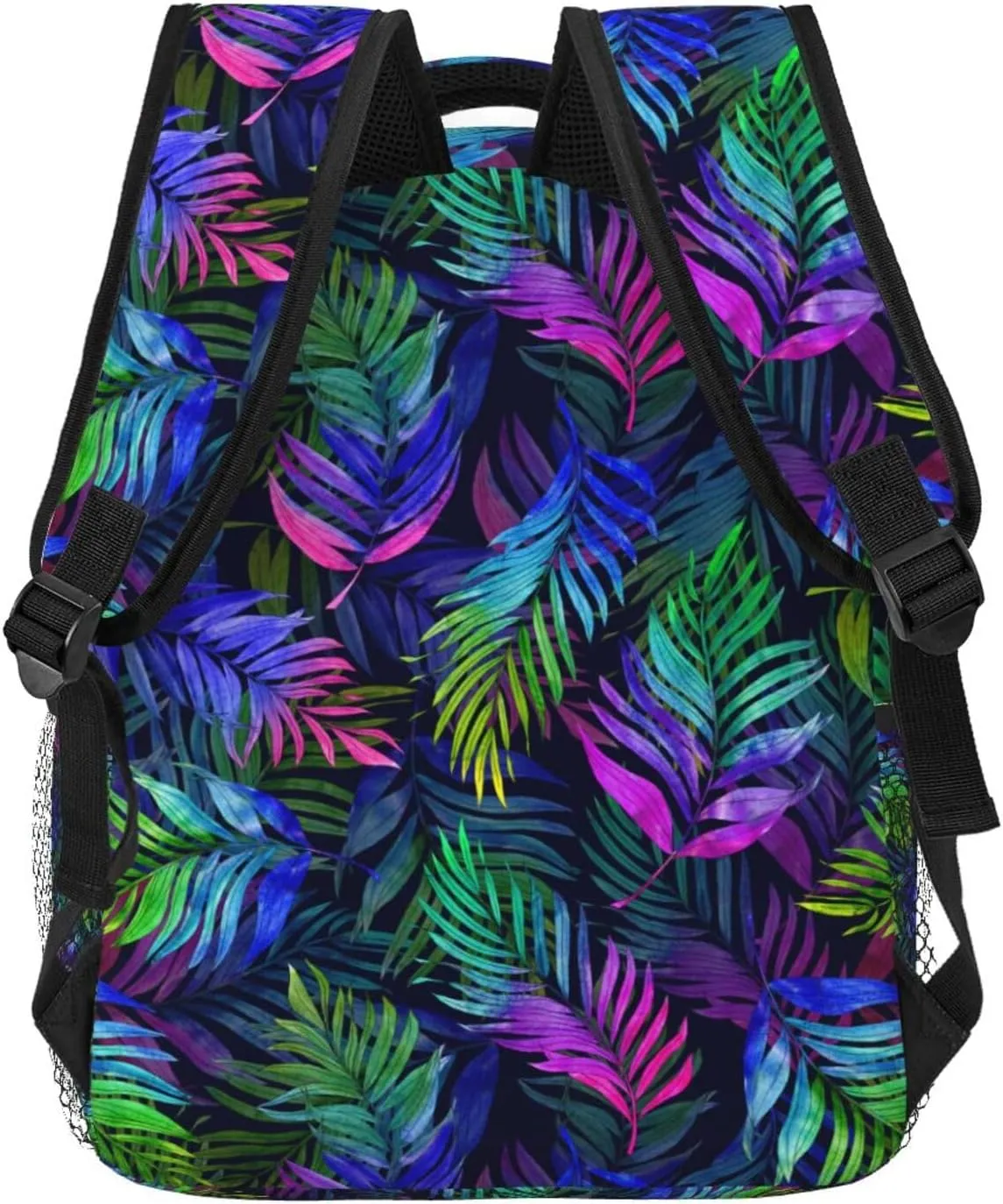 Purple Tropical Watercolor Palm Leaves Casual Backpack Travel Laptop Backpacks Lightweight Daypack Large Capacity Rucksack Notebook Bags Business Work Bag for Yoga Beach Hiking