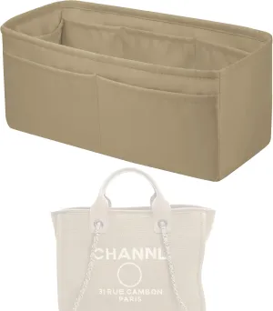Purse Handbag Silky Organizer Insert Keep Bag Shape Fits Chanel Deauville Canvas Bags S/M/L bags, Luxury Handbag Tote Lightweight Sturdy(New Small,S2 trench)