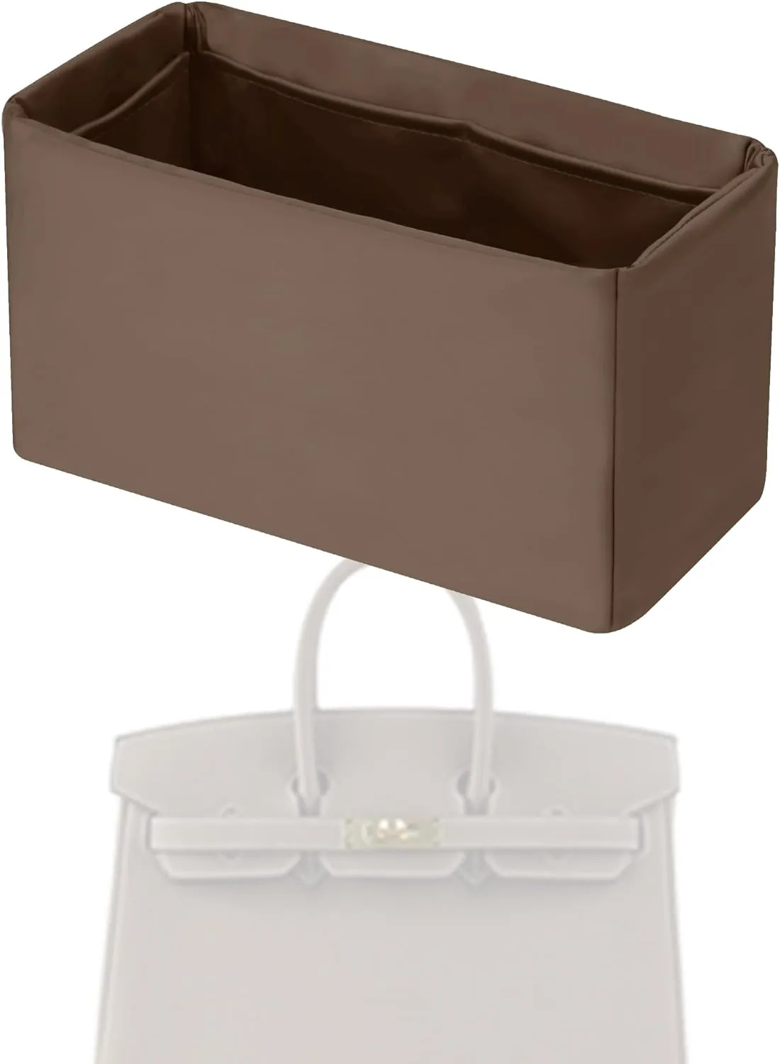 Purse Handbag Silky Organizer Insert Keep Bag Shape Fits Herme Birkin 20/25/30/35/40 bags, Luxury Handbag Tote Lightweight Sturdy(Etoupe grey,BK 25)