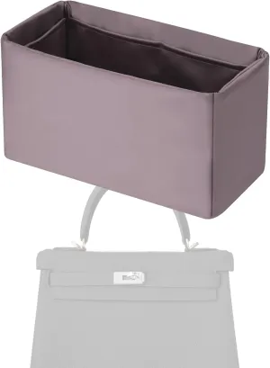 Purse Handbag Silky Organizer Insert Keep Bag Shape Fits Herme Kelly Pochette/Mini/20/25/32/35/40 bags, Luxury Handbag Tote Lightweight Sturdy(Kelly 28,Konjac Purple)