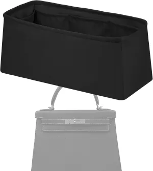 Purse Handbag Silky Organizer Insert Keep Bag Shape Fits Herme Kelly Pochette/Mini2/20/25/32/35/40 bags, Luxury Handbag Tote Lightweight Sturdy(Kelly Mini2,Black)