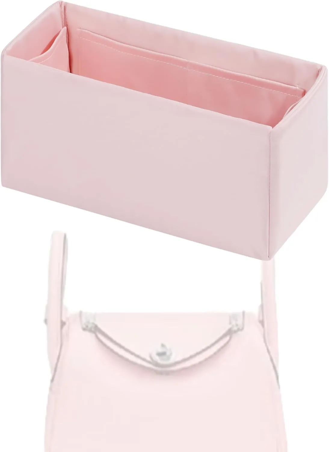 Purse Handbag Silky Organizer Insert Keep Bag Shape Fits Herme Lindy 19/26/30/34 bags, Luxury Handbag Tote Lightweight Sturdy(Pink,LD 30)