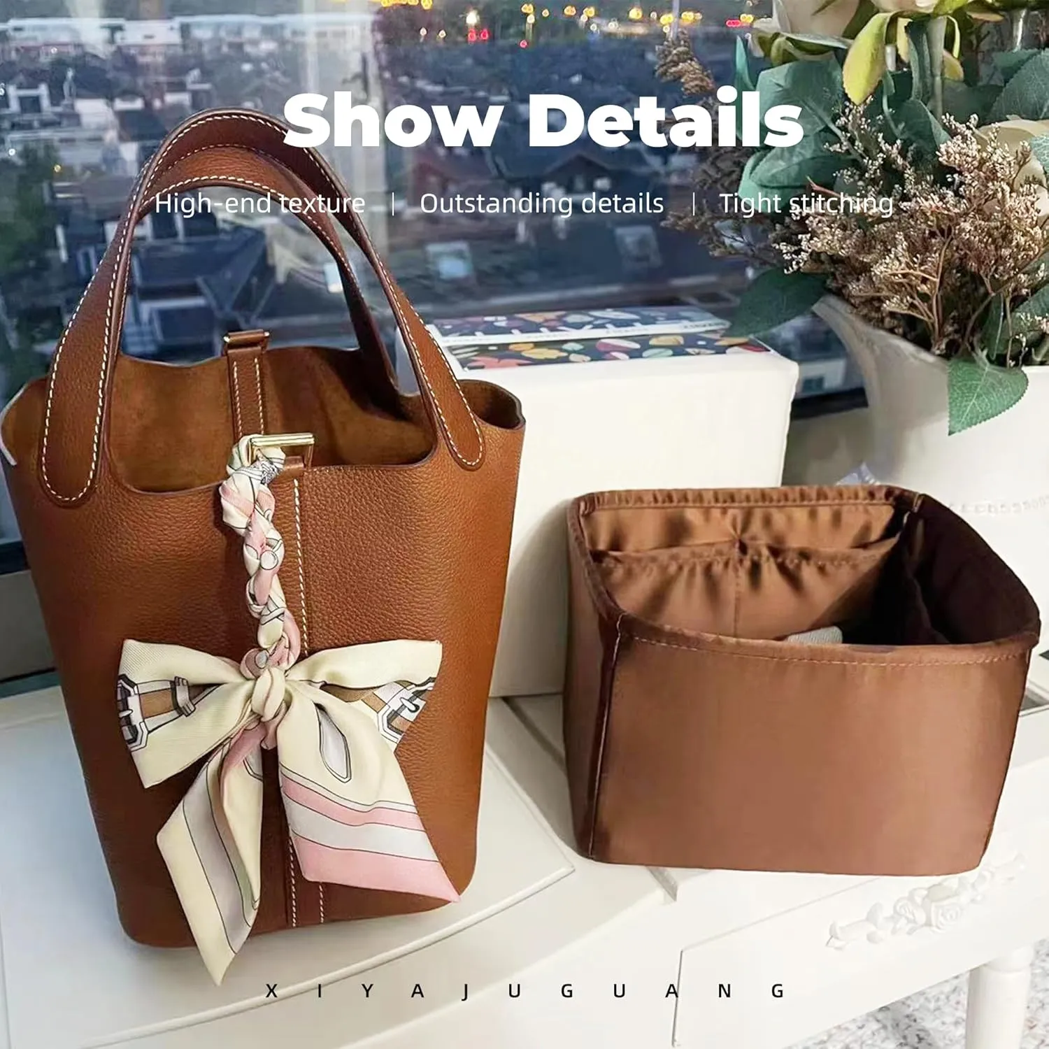 Purse Handbag Silky Organizer Insert Keep Bag Shape Fits Herme Picotin 14/18/22/26 bags, Luxury Handbag Tote