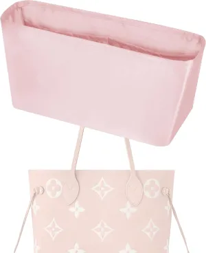 Purse Handbag Silky Organizer Insert Keep Bag Shape Fits LV-Neverfull-PM/MM/GM Bags, Luxury Handbag Tote Lightweight Sturdy(Pink, Neverfull-PM)