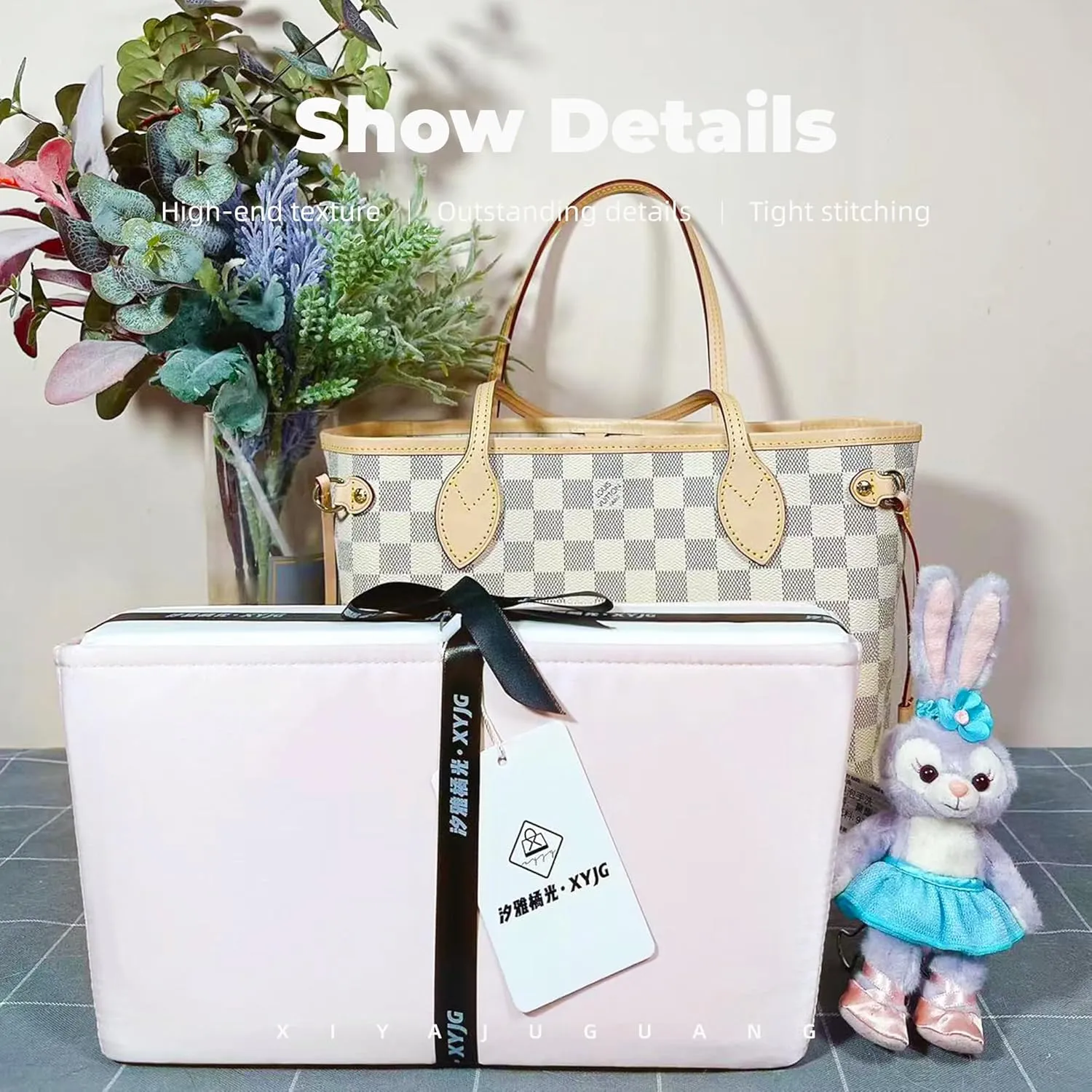 Purse Handbag Silky Organizer Insert Keep Bag Shape Fits LV-Neverfull-PM/MM/GM Bags, Luxury Handbag Tote Lightweight Sturdy(Pink, Neverfull-PM)