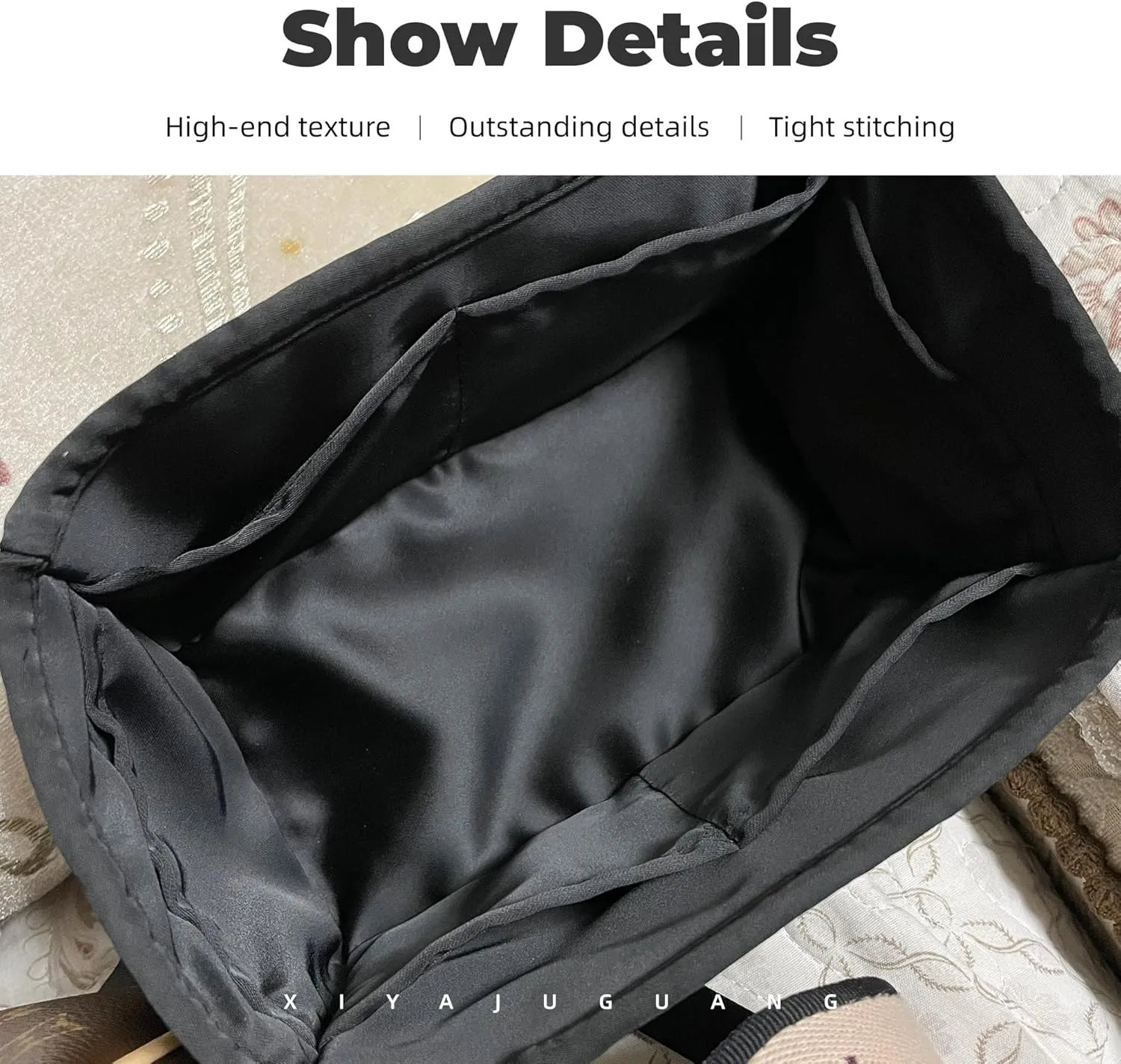 Purse Handbag Silky Organizer Insert Keep Bag Shape Fits LV Speedy 16/20/25/30/35/45 bags, Luxury Handbag Tote Lightweight Sturdy(Black, Speedy 25)