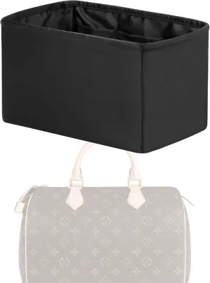 Purse Handbag Silky Organizer Insert Keep Bag Shape Fits LV Speedy 16/20/25/30/35/45 bags, Luxury Handbag Tote Lightweight Sturdy(Black, Speedy 25)