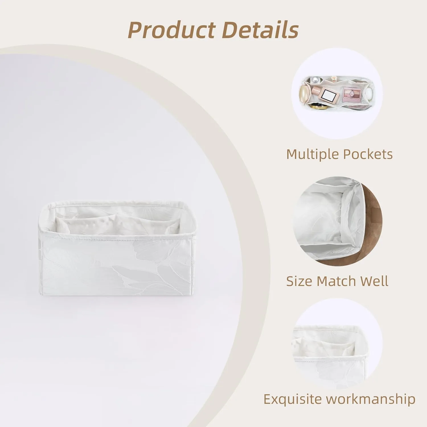 Purse Organizer Insert fits Dior Toujours Bags, Lightweight Bag Organizer Storage, Large Capacity Inner Bag, Luxury Handbag Tote Shaper (Medium, Snowflake)