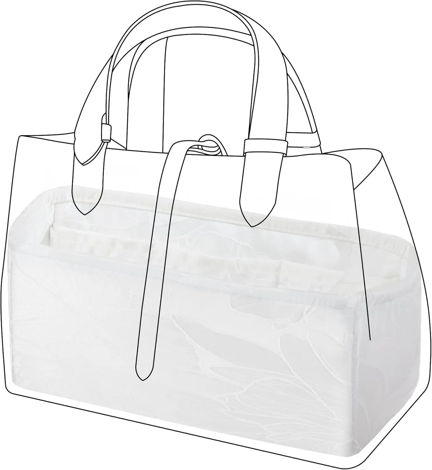 Purse Organizer Insert fits Dior Toujours Bags, Lightweight Bag Organizer Storage, Large Capacity Inner Bag, Luxury Handbag Tote Shaper (Medium, Snowflake)