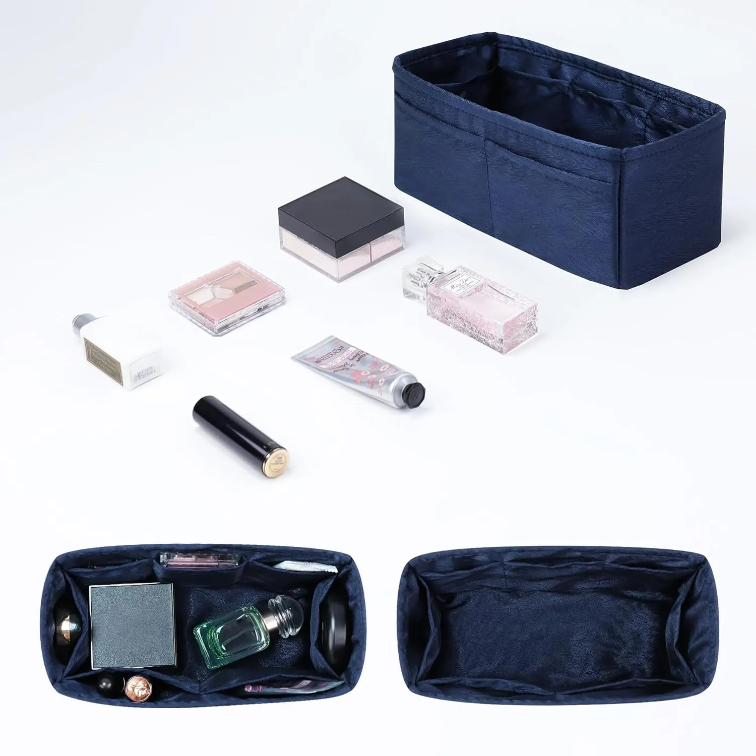 Purse Organizer Insert for Hermes Birkin, Silky Smooth Bag in Bag, Birkin 30 Tote Shaper (BK30, Blue Nuit)