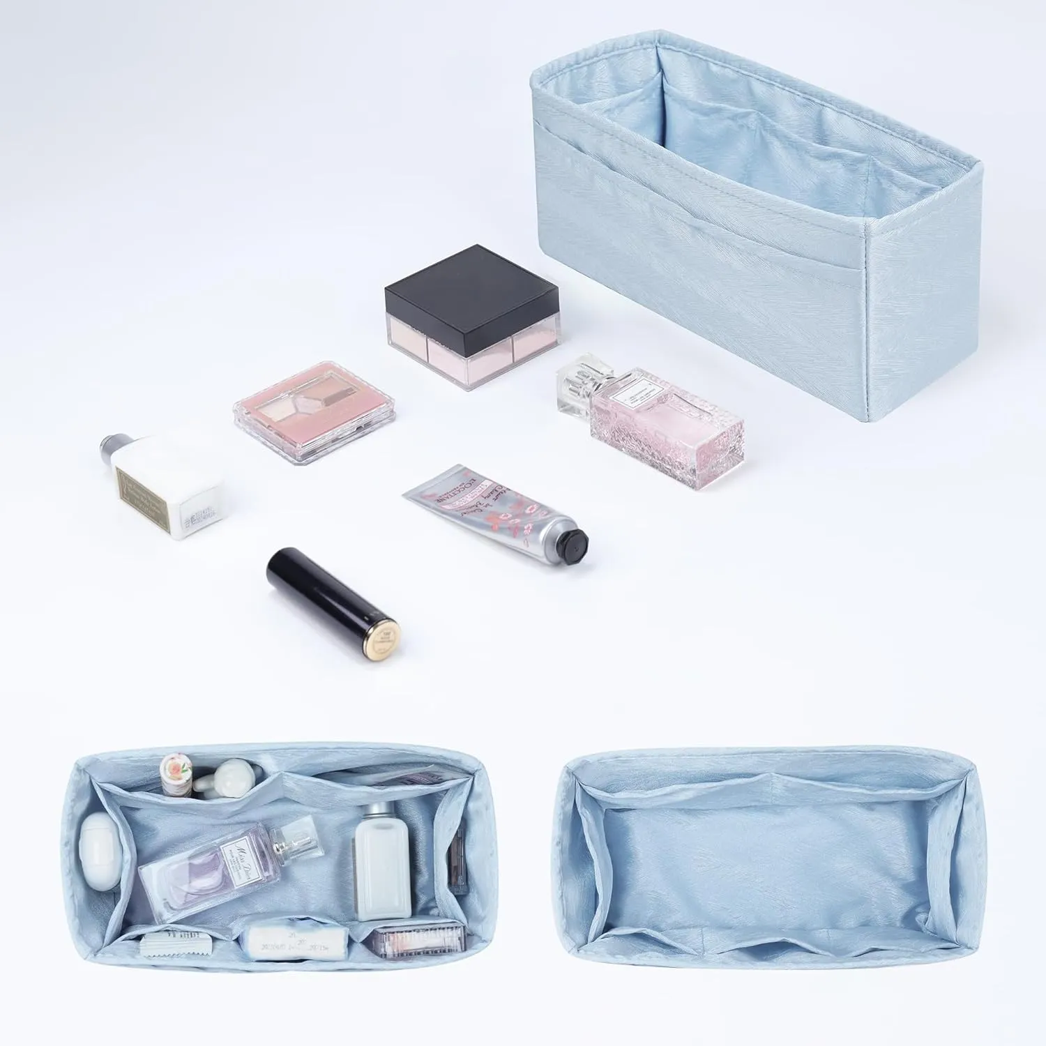 Purse Organizer Insert for Hermes Birkin, Silky Smooth Bag in Bag, Birkin 30 Tote Shaper (BK30, Blue Pale)