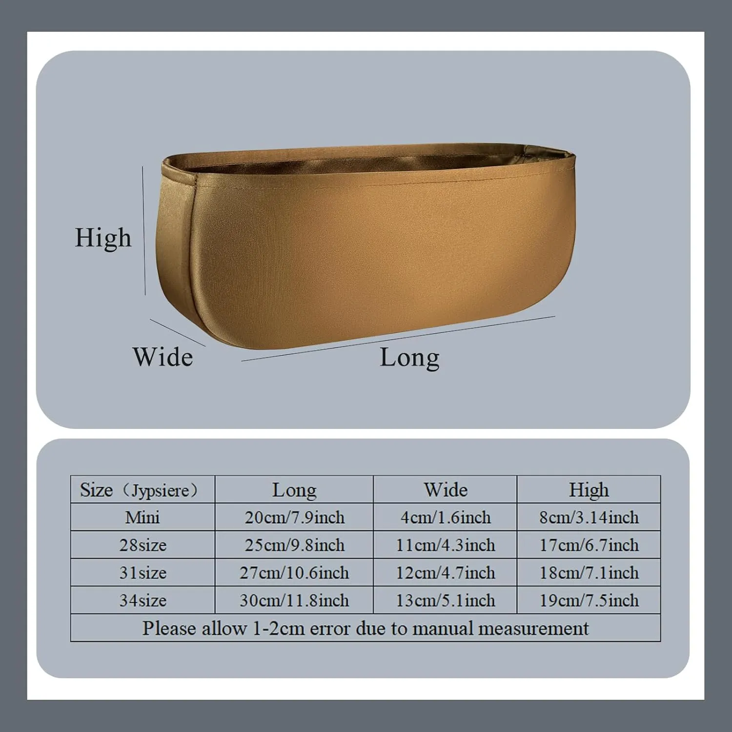 Purse Organizer Insert, Inside Bag Insert for Hermes Jypsiere Handbag Mini Purse Insert Silk Satin Tote Bag Organizer Insert Small Pouch Organizer