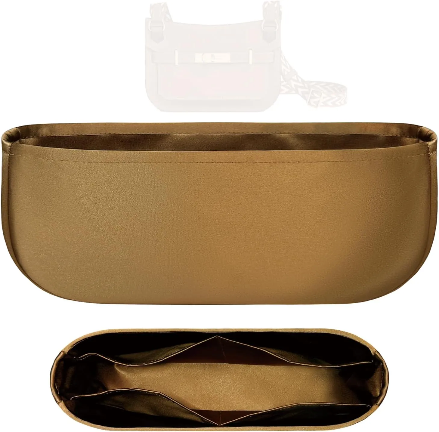 Purse Organizer Insert, Inside Bag Insert for Hermes Jypsiere Handbag Mini Purse Insert Silk Satin Tote Bag Organizer Insert Small Pouch Organizer