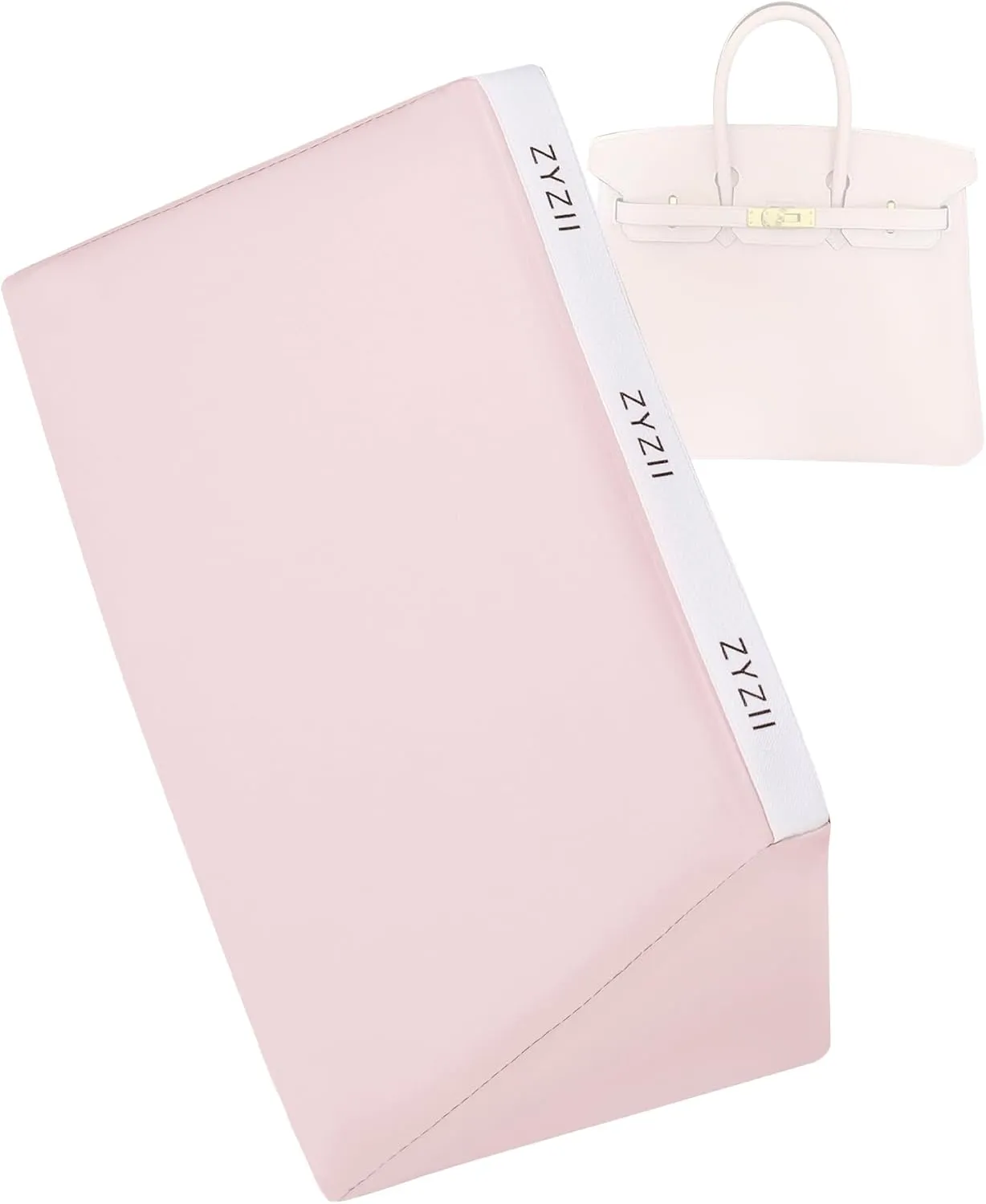 Purse Pillow for Birkin 20/25/30/35/40/45/50,Memory Foam Shaper Insert,Silky Bag Pillow for Luxury Handbag Tote（Pink,BK25 Retourne）