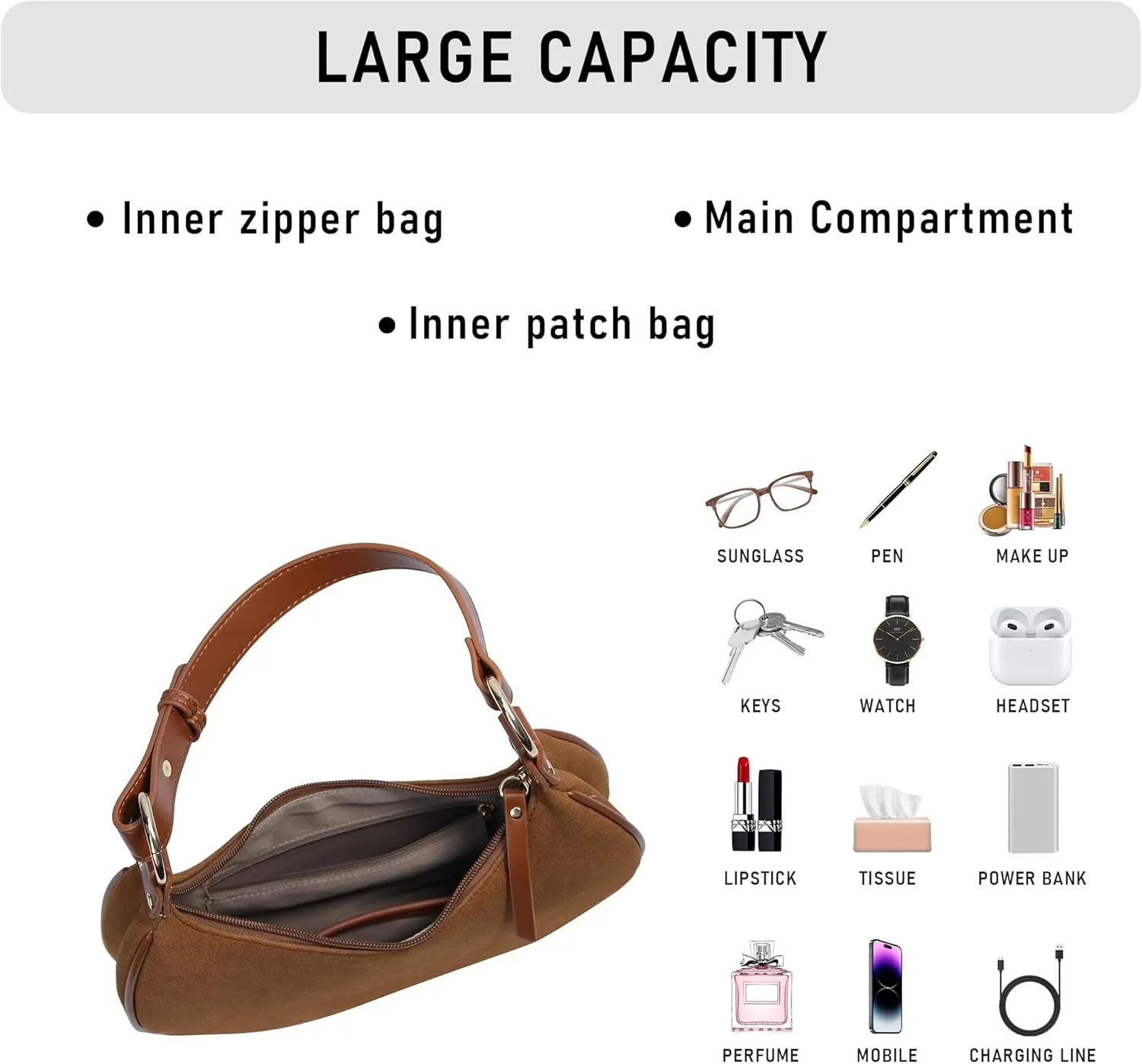 Purse Shoulder bag for women, Cute Mini Clutch Zipper Hobo Tote Handbags