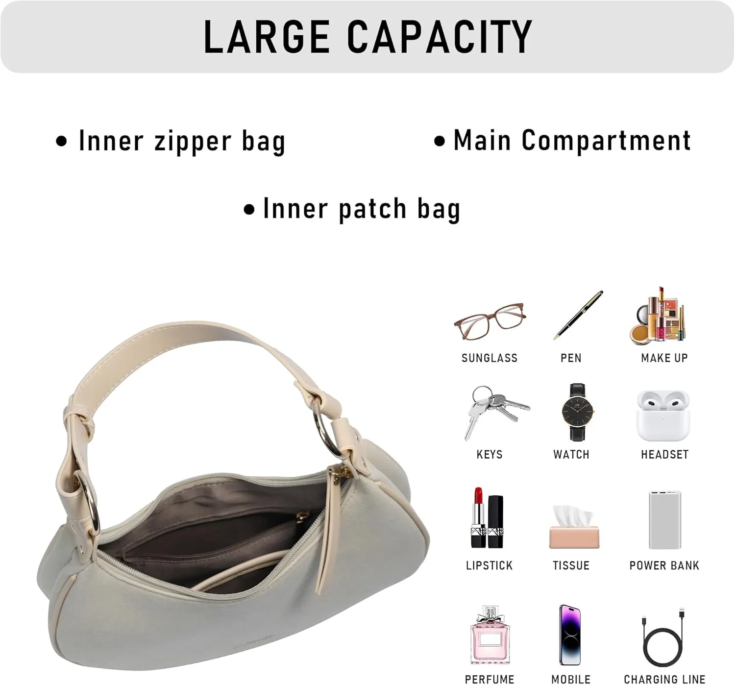 Purse Shoulder bag for women, Cute Mini Clutch Zipper Hobo Tote Handbags