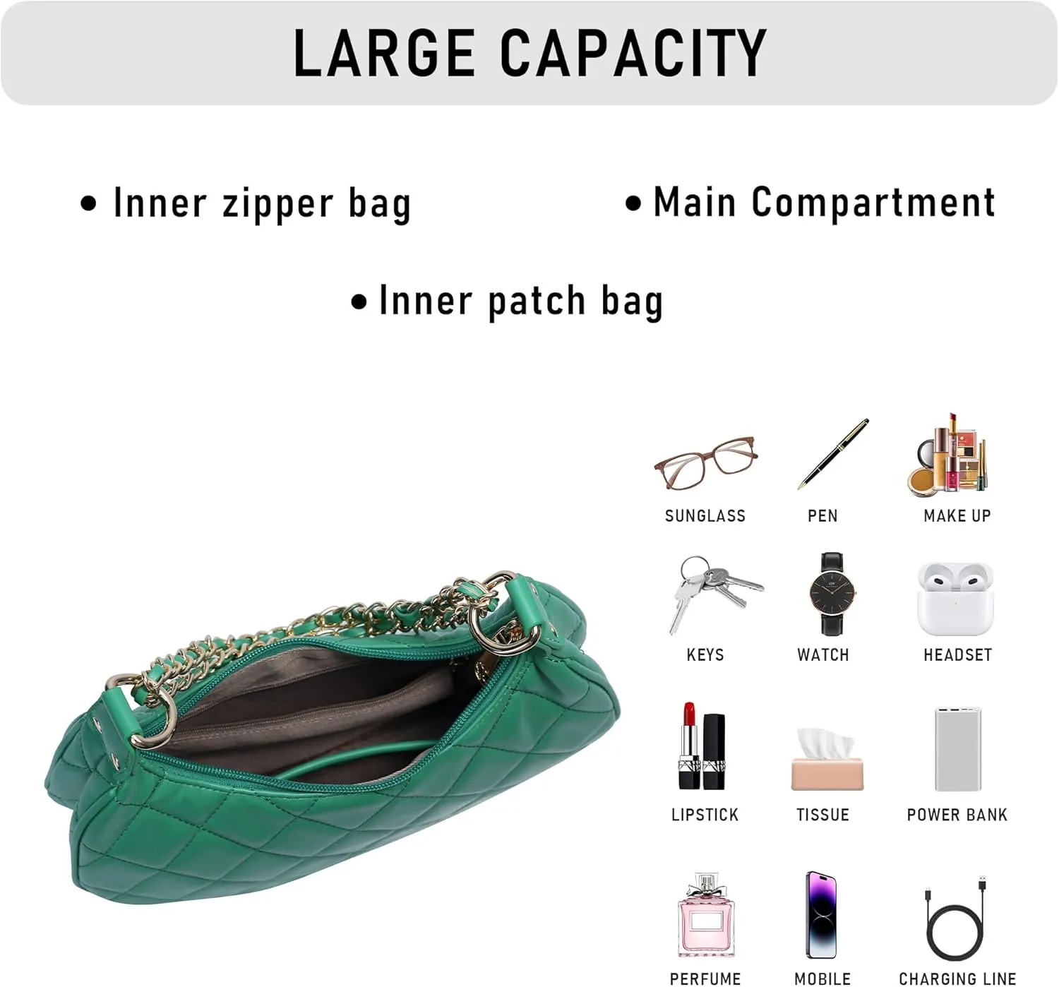 Purse Shoulder bag for women, Cute Mini Clutch Zipper Hobo Tote Handbags