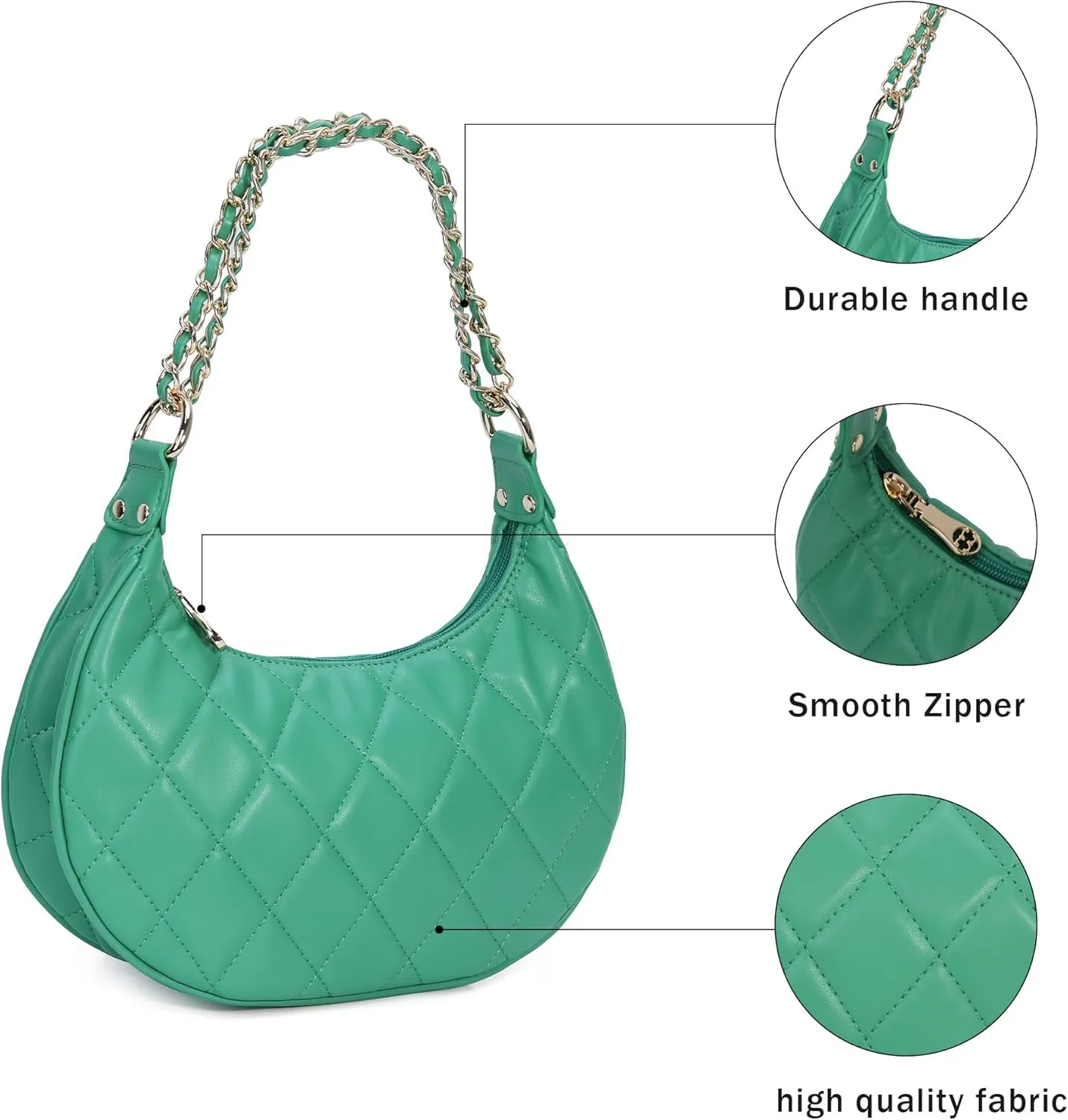 Purse Shoulder bag for women, Cute Mini Clutch Zipper Hobo Tote Handbags