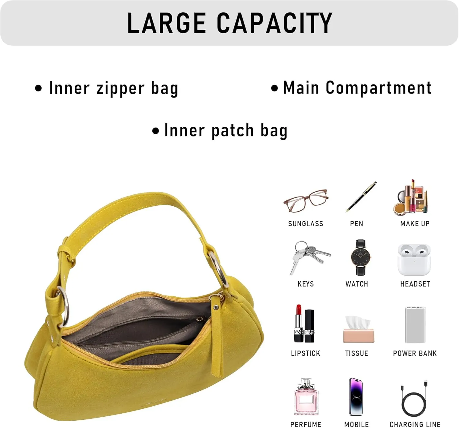 Purse Shoulder bag for women, Cute Mini Clutch Zipper Hobo Tote Handbags