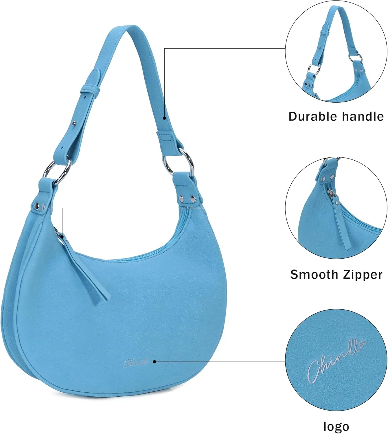 Purse Shoulder bag for women, Cute Mini Clutch Zipper Hobo Tote Handbags