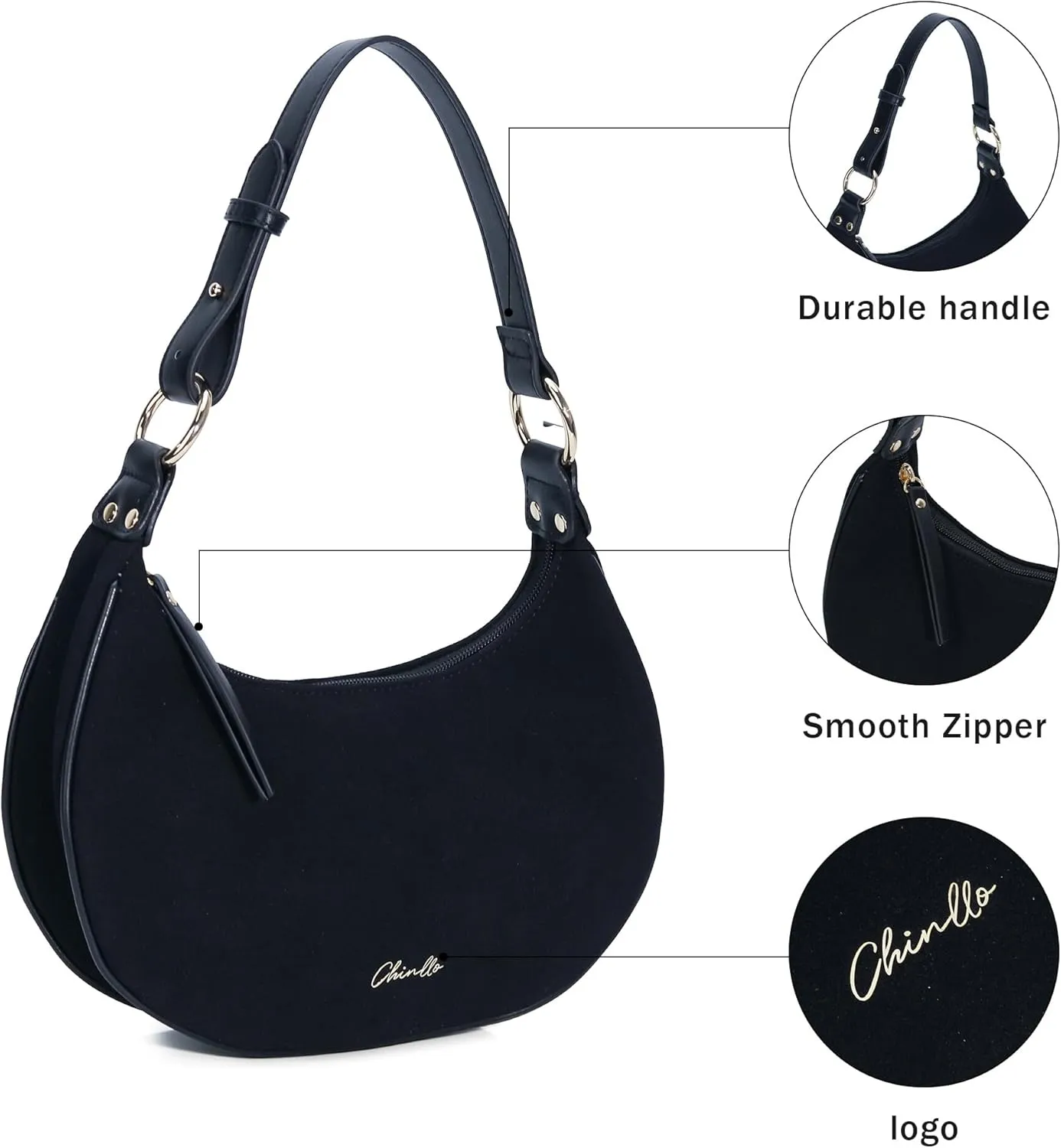 Purse Shoulder bag for women, Cute Mini Clutch Zipper Hobo Tote Handbags