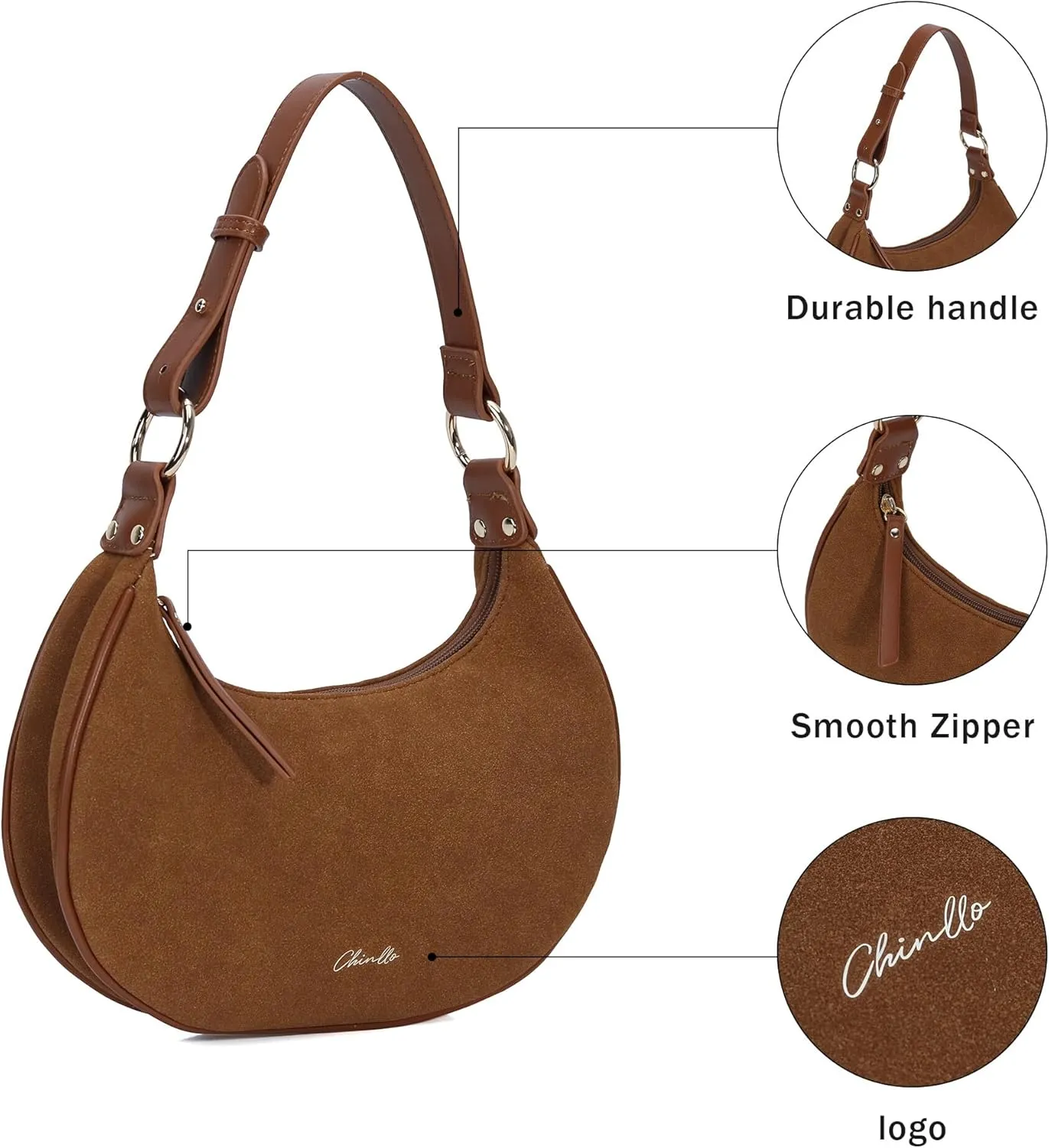 Purse Shoulder bag for women, Cute Mini Clutch Zipper Hobo Tote Handbags