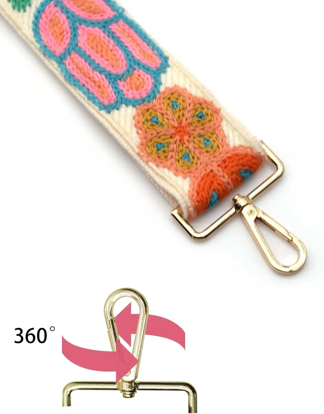Purse Straps Replacement Crossbody Shoulder Straps, 2" Wide Adjustable Bag Strap Crossbody，Thick Handbag Straps