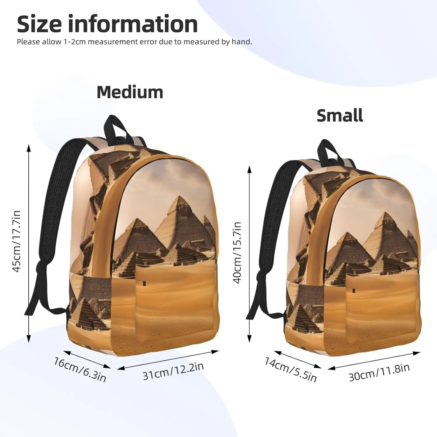 Pyramids of Egypt print Backpack Travel Backpacks for Women Men College Backpack Computer Bag for Travel