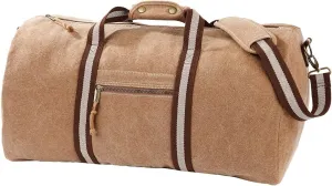 Quadra Vintage Canvas Duffle Holdall Bag (QD613) - Travel Sports Backpack - Sahara
