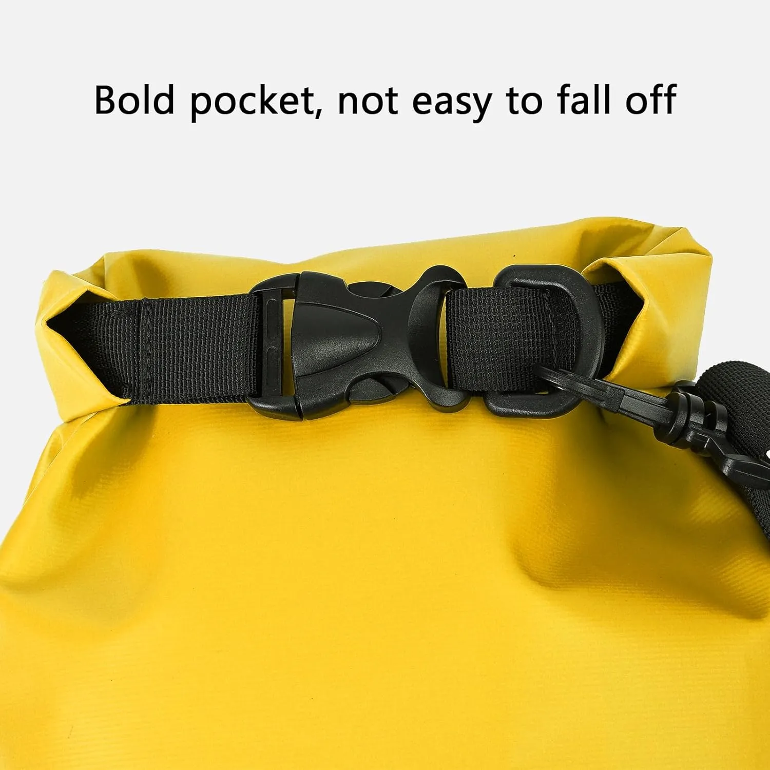Queday Waterproof Dry Bag with Front Zippered Pocket for Women Men, 10L Roll Top Lightweight Dry Storage Bag Backpack for Travel, Kayaking, Boating, Rafting, Camping, Hiking & Beach Yellow