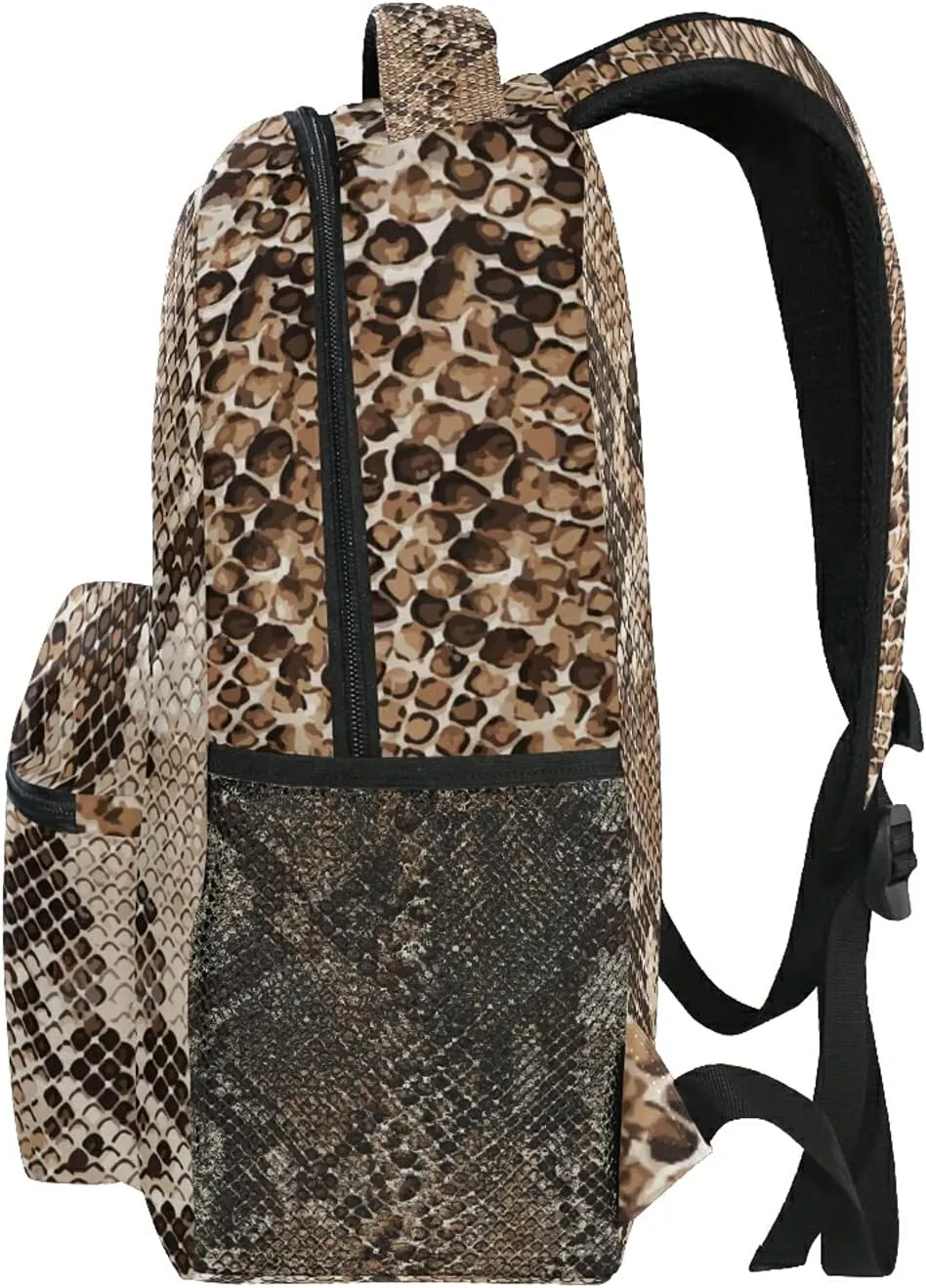 QUGRL Snake Skin Print 16" School Bookbag Cool Elementary Schoolbag College Daypack Animal Backpack Travel Sports