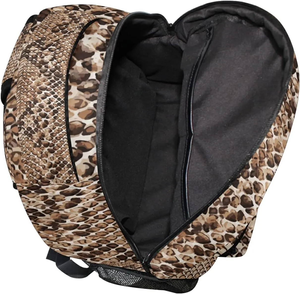 QUGRL Snake Skin Print 16" School Bookbag Cool Elementary Schoolbag College Daypack Animal Backpack Travel Sports