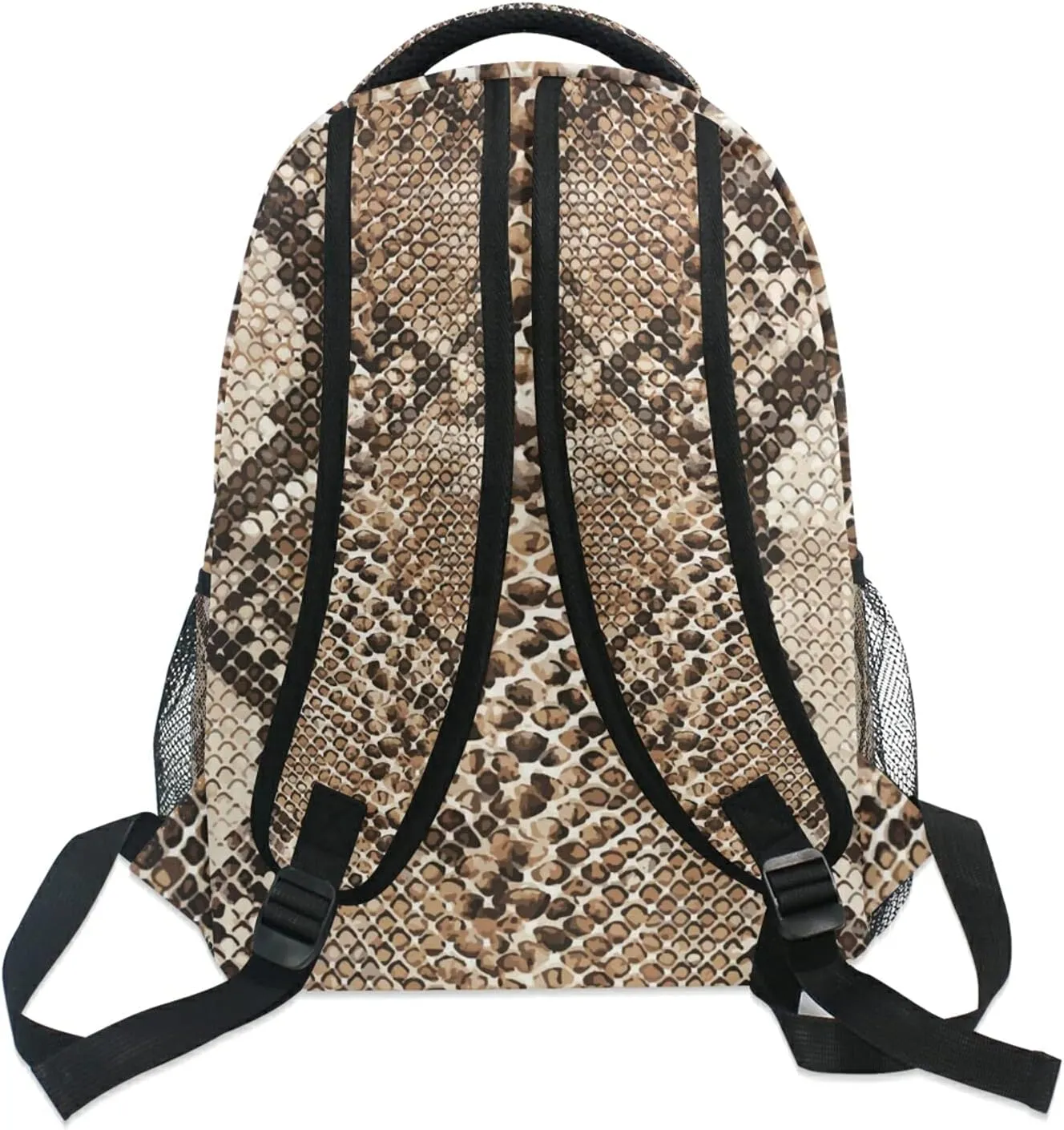 QUGRL Snake Skin Print 16" School Bookbag Cool Elementary Schoolbag College Daypack Animal Backpack Travel Sports