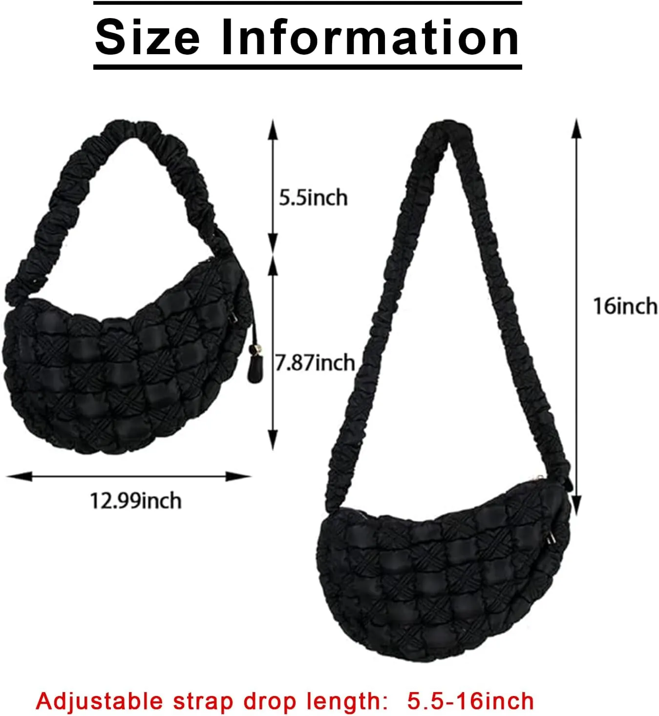 Quilted Puffer Tote Bag for Women Large Quilted Crossbody Bag Lightweight Nylon Puffy Hobo Shoulder Bag Puff Carryall